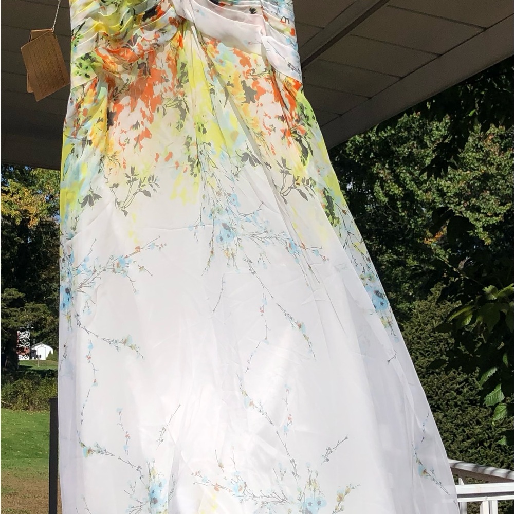 Floral One Shoulder Dress Long Flowing Stunner!